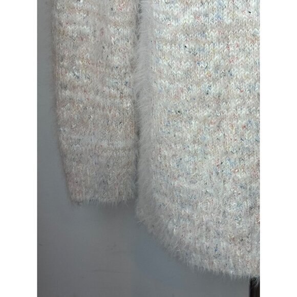 Lou & Grey Ivory Multi Color Fleck Fuzzy Soft‎ Crew Neck Sweater Size L - Picture 7 of 9